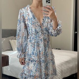 floral boutique trendy summer long sleeve dress size small